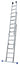 Driedelige ladder 3x14 Maxall recht met stabiliteitsbalk | werkhoogte 10,0 m.